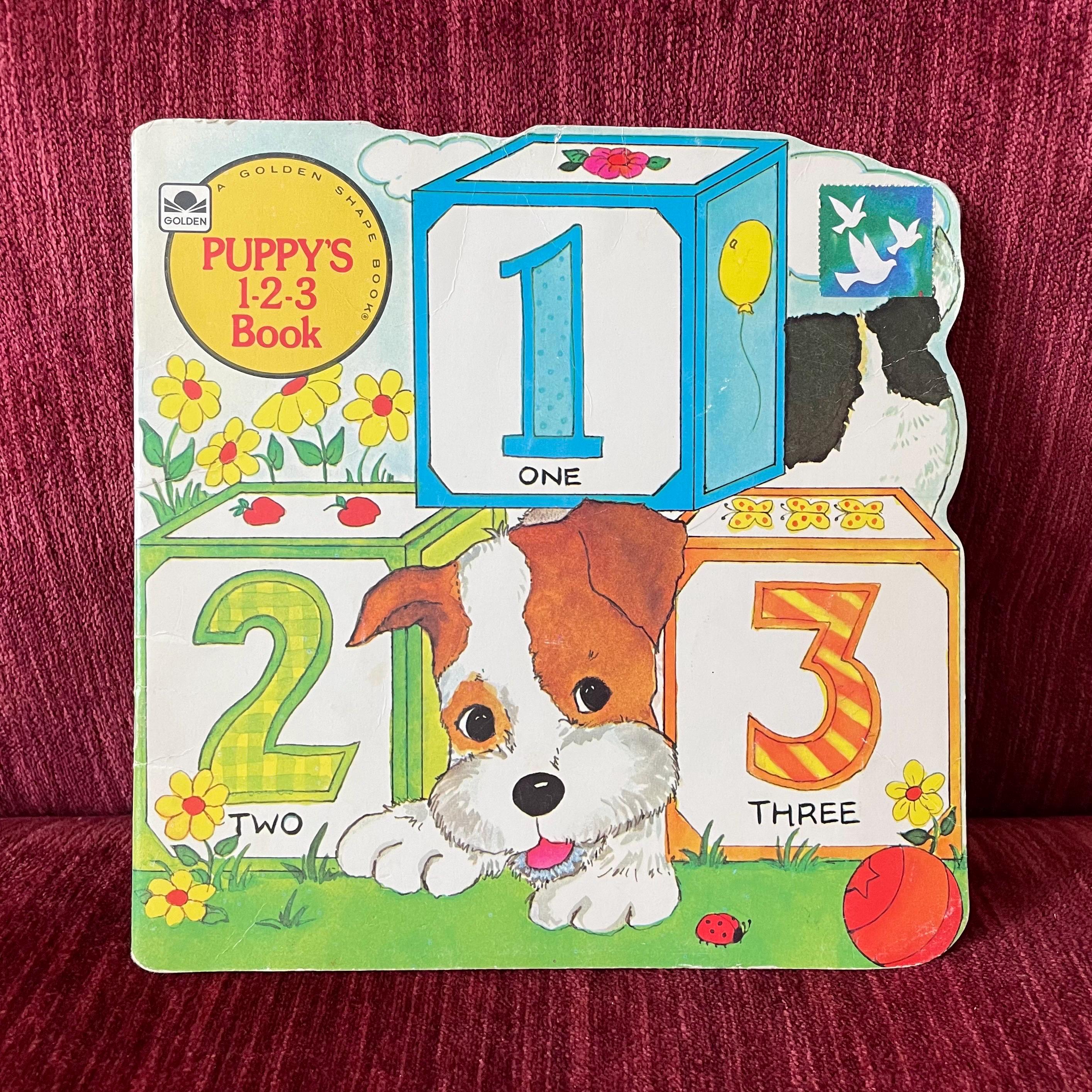 Vintage 1978 “puppy's 1-2-3 Book” A Golden Shape Book - Counting