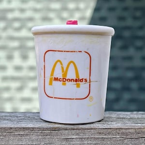 Vintage 1990 McDonald’s “Tri-Shake-Atops” Milkshake McDino Changeables Toy - 1990s Collectible Toys - Miniature McDonald’s Drink - Imperfect