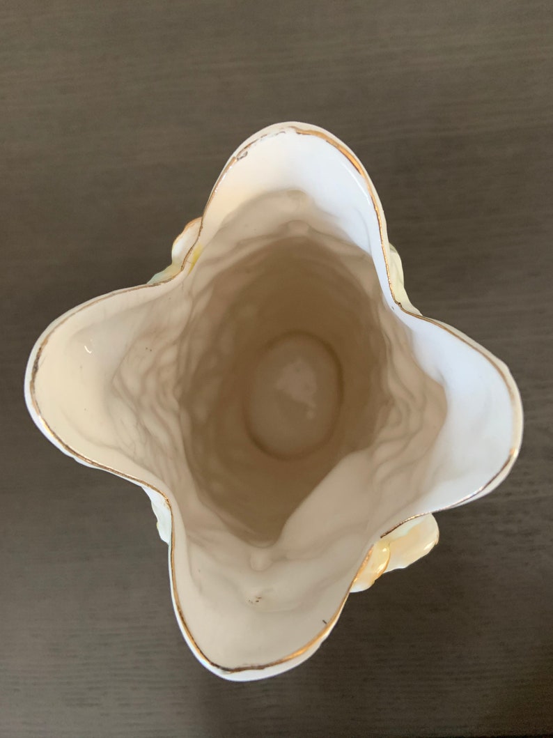 Vintage Betson Bird and Fruit Vase Pastel and Gold Hand Etsy