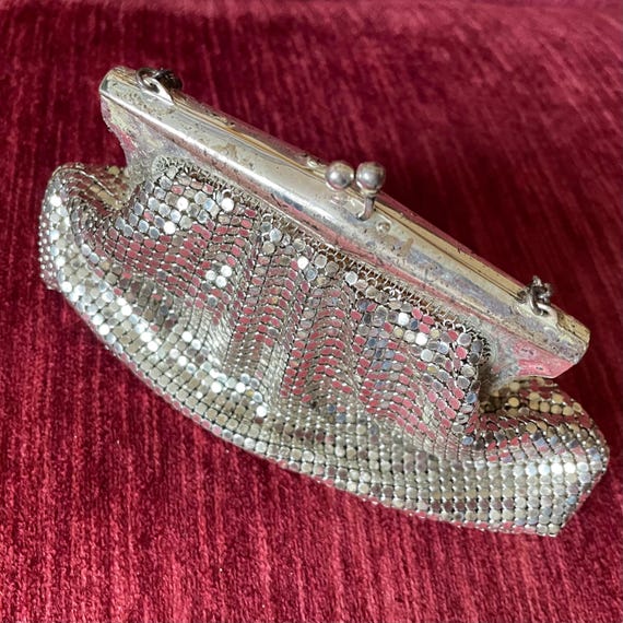 Shiny Vintage Whiting & Davis Co Silver Mesh Clut… - image 6