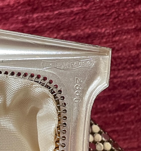 Shiny Vintage Whiting & Davis Co Silver Mesh Clut… - image 5