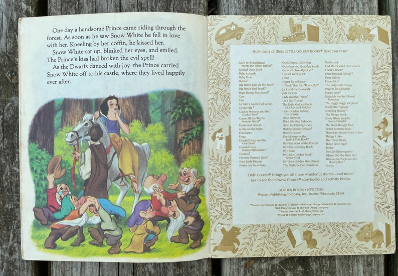 Vintage Little Golden Book Walt Disneys Snow White and the - Etsy