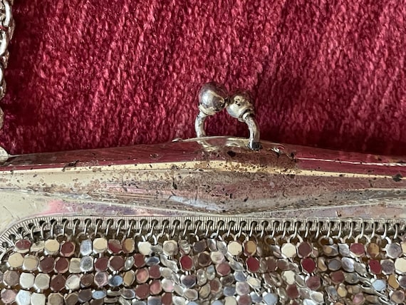 Shiny Vintage Whiting & Davis Co Silver Mesh Clut… - image 11