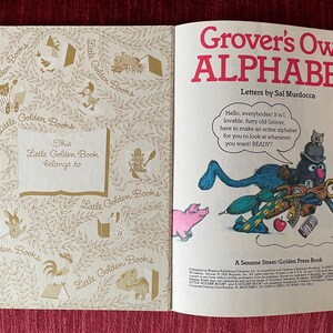 Vintage Grovers Own Alphabet Little Golden Book Sesame Street story kids ABC book 1978 funny childrens book Jim Hensons Muppets image 4