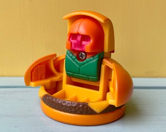 Vintage 1988 McDonald’s C2-Cheeseburger Changeables Toy - 1980s Collectible Toys - Tiny Burger Robot Happy Meal Toy