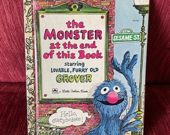 Vintage Little Golden Book The Monster at the End of This Book - Sesame Street book - Grover Sesame Street - 1993 Printing