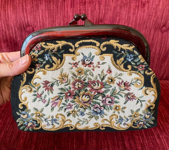 Vintage Walborg Floral Tapestry Clutch - made in … - image 2