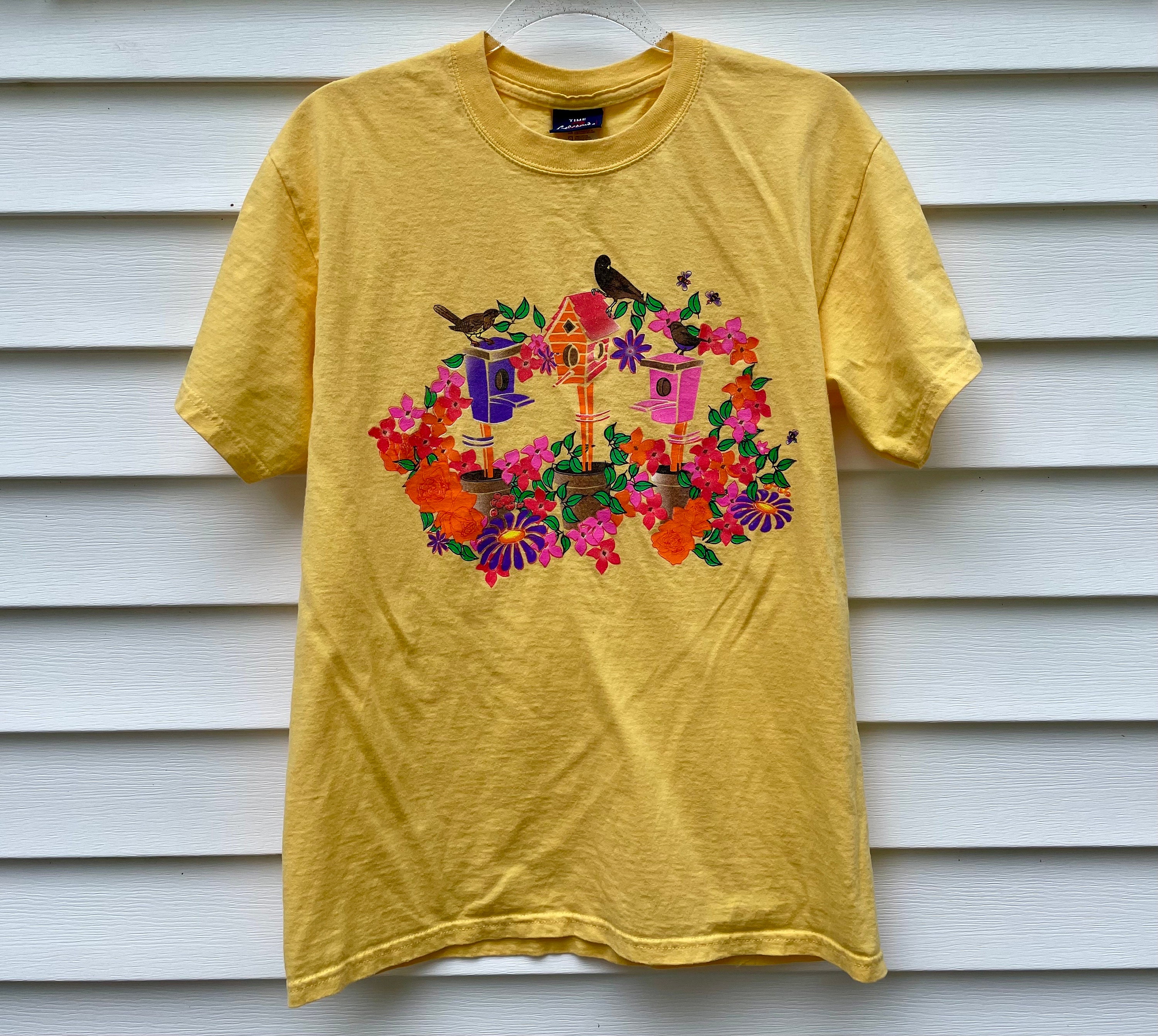 Vintage 90s Time 2 Celebrate T-shirt - Lemon Yellow T Shirt With 