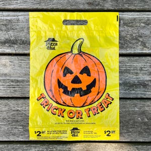 Vintage 1988 Trick-or-treat Bag From Pizza Hut - Tear-off Coupons