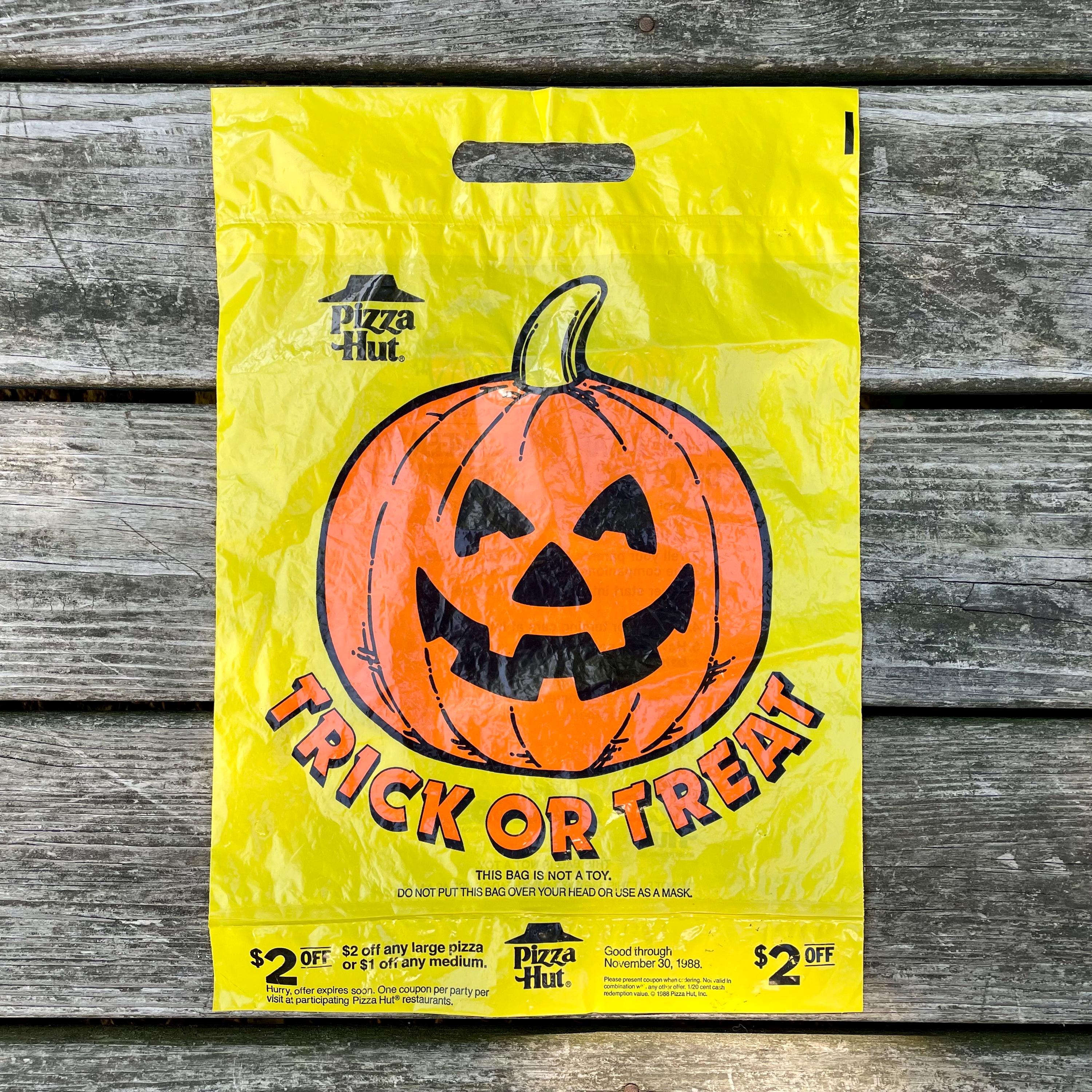 Vintage 1988 Trick-or-treat Bag From Pizza Hut - Tear-off Coupons