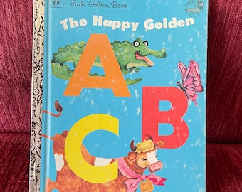 Vintage 1974 “The Happy Golden ABC” Little Golden Book - Kids’ Alphabet Book - Pictures by Joan Allen - 1970s Kids Book - Golden Press
