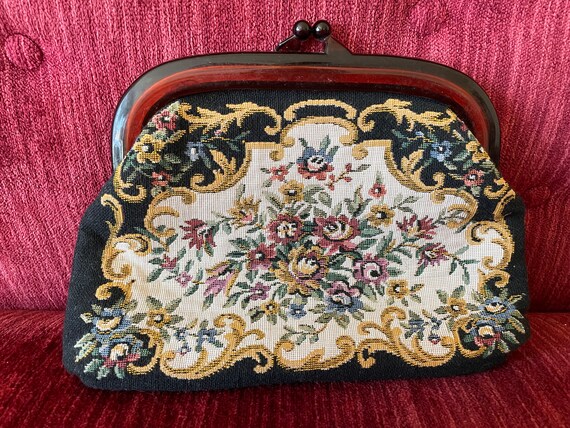 Vintage Walborg Floral Tapestry Clutch - made in … - image 3