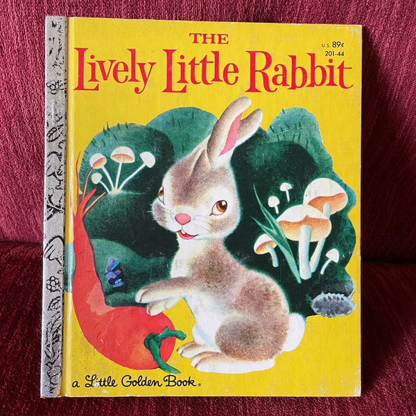 Vintage 1982 “The Lively Little Rabbit”  Little Golden Book - Bunny Rabbit Book - Weasel - Vlever Animal Book - Forest Animals Tenggren