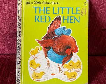 Vintage 1973 “The Little Red Hen” Little Golden Book - Farm Animals Book - Work Ethic Book - Chicken and Chicks - Classic Tale