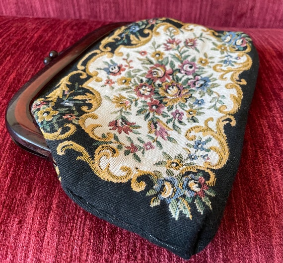 Vintage Walborg Floral Tapestry Clutch - made in … - image 9