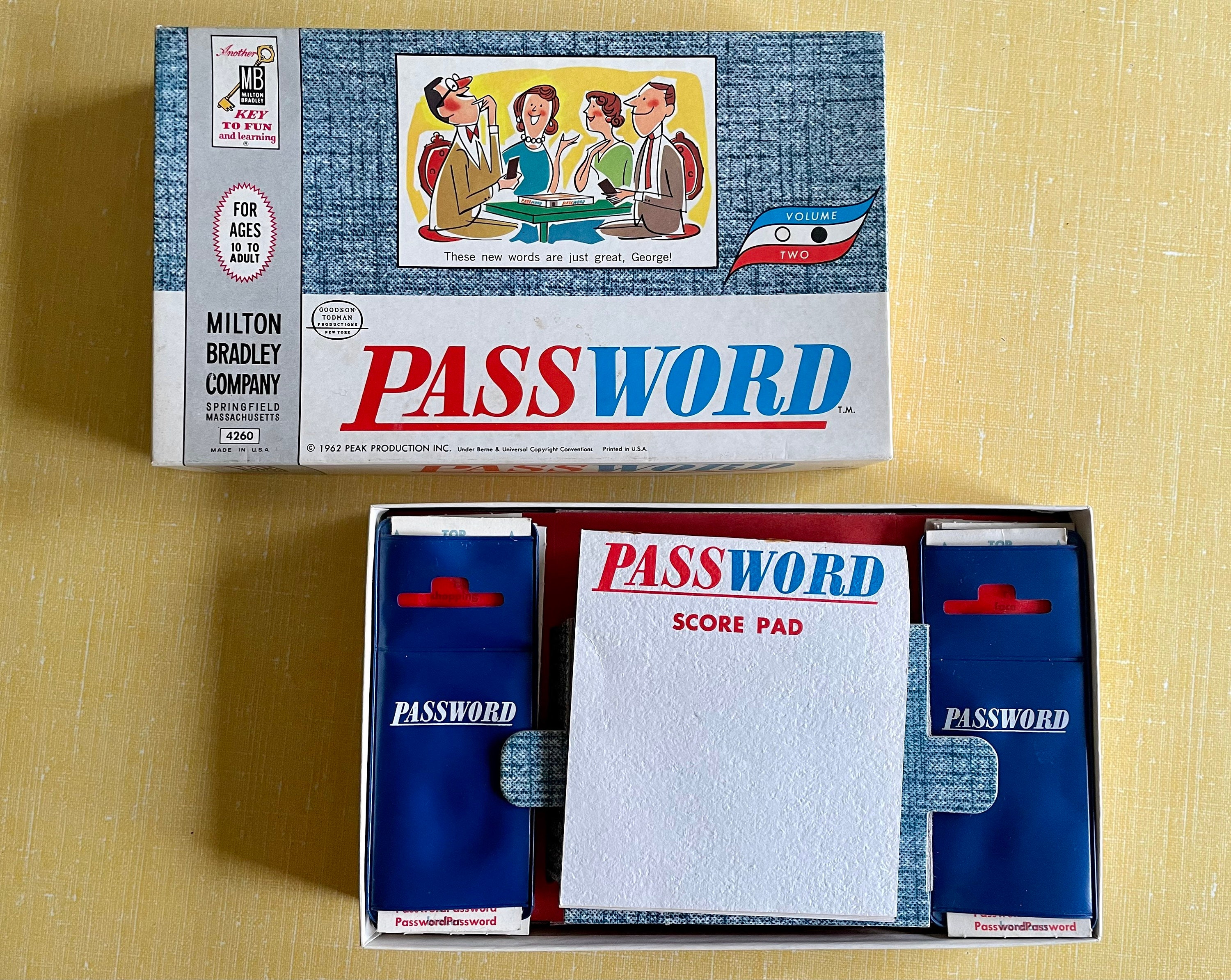 Vintage 1962 Password Game