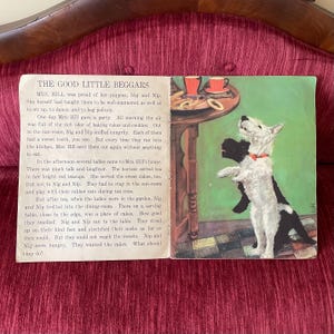 Partial Vintage 1934 “Puppy Stories” with Illustrations by Diana Thorne - Oversize Paperback Kids Book - Vintage Puppies Lithographs Dogs