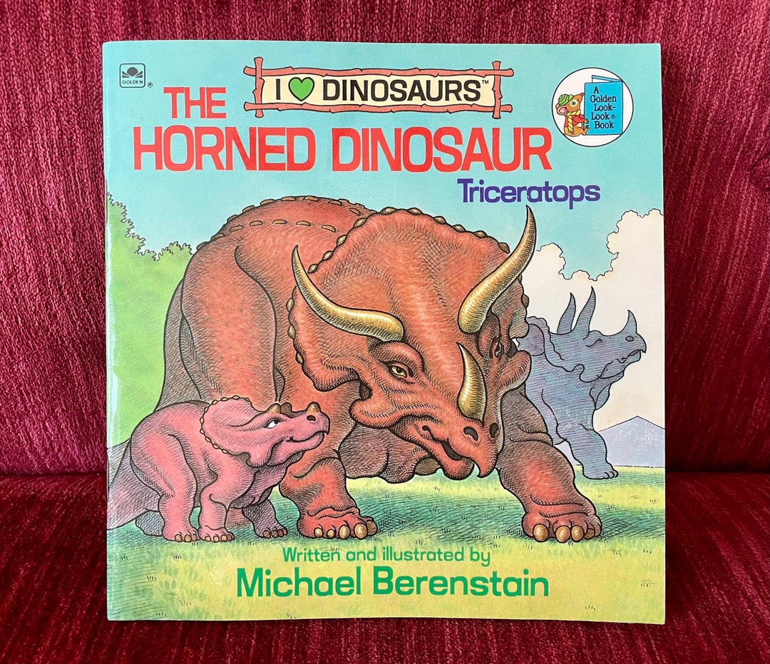 Vintage 1989 the Horned Dinosaur Triceratops A Golden Looklook Book I