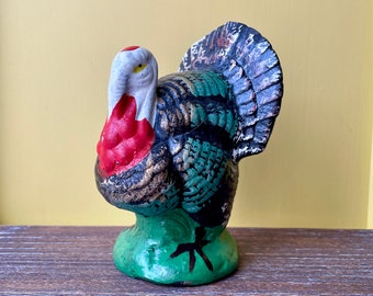 Vintage Paper Mache Turkey Candy Container - Japan - Sonsco Candy Holder - Holiday Candy Container - Retro Turkey Collectible Decor