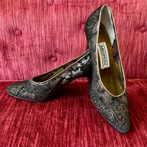 Escarpins à Talons Hauts Lord & Taylor - Velours Noir, Bout Ouvert - Pointure US 7.5 - Occasion 'like New'
