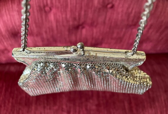 Shiny Vintage Whiting & Davis Co Silver Mesh Clut… - image 8