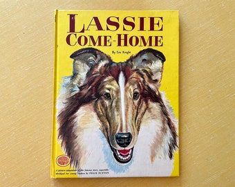 Vintage 1973 “Lassie Come Home” Large Hardcover Book - by Eric Knight Illustrated by Hans H. Helweg- Joe and Lassie