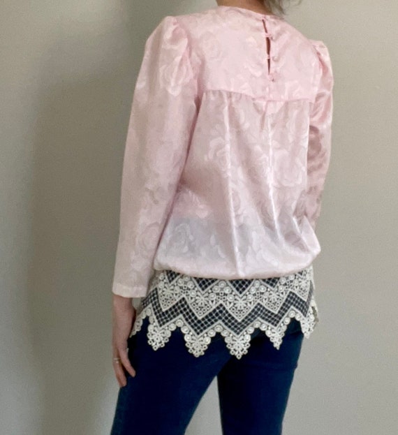 Vintage 1980s or 1990s JC Penney Light Pink Blouse … Gem