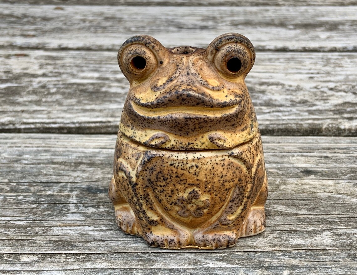 Vintage Frog Incense Holder Made in Japan Stoneware Frog Etsy