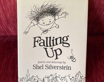 Vintage 1996 “Falling Up” Poems and Drawings by Shel Silverstein - Hardcover w Dust Jacket - Harper Collins - Funny Poetry - 1st Scholastic