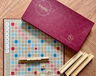 Vintage 1953 Scrabble Game - Family Board Game - Retro Games - vintage game board - Complete Vintage Game - Selchow & Righter Co New York