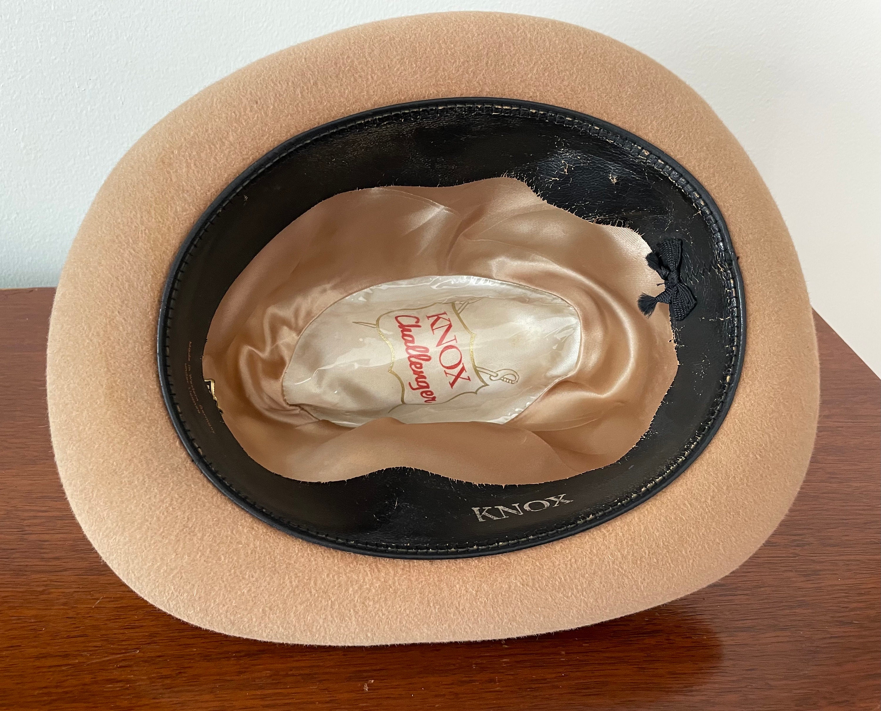 Vintage Knox Challenger Fedora - Tan Felt Fedora Hat - Size