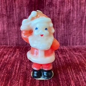 Vintage Gurley Waving Santa Candle  - 1950s Gurley Novelty Christmas Candle - Midcentury Santa Decor - Retro Shelf Decor, Cute Santa