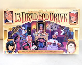 Vintage “13 Dead End Drive” 3D Board Game by Milton Bradley - 1993 Mystery Game - 1990s Game - Retro Game Night - Murder Mystery