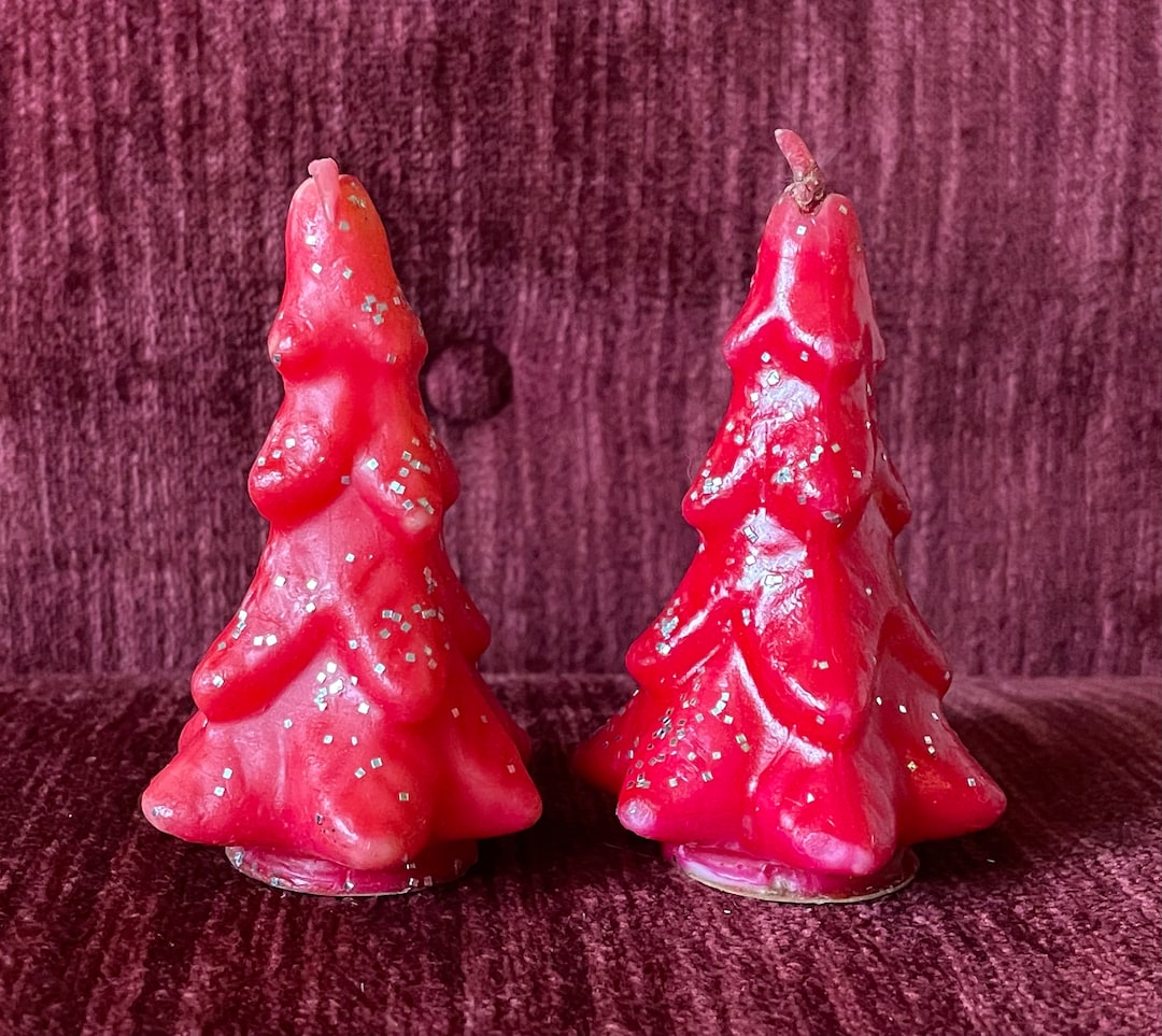 Pair of Vintage Red Gurley Christmas Tree Candle Gurley Novelty Co