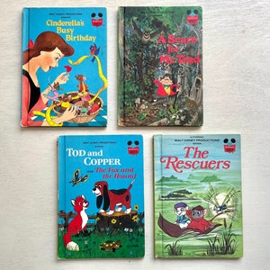 Choose Your Favorite Disney’s Wonderful World of Reading Book - Tod and Copper, A Scare for Mr. Toad, The Rescuers, Cinderella’s Busy BDay