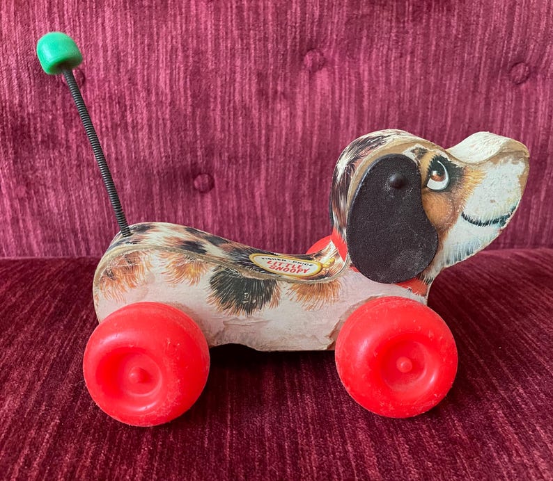 Vintage 1965 Little Snoopy Pull Push Toy - FP No 693 - Wood and Plastic ...