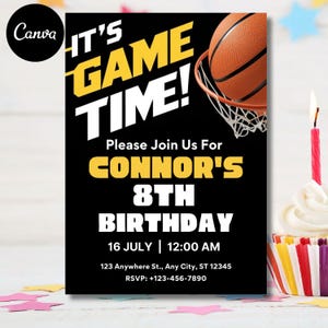 Editable Basketball Birthday Invitation Template (PDF)
