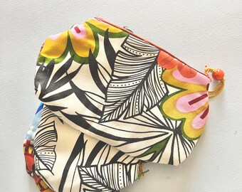 Tropical Soft Cotton pouch | makeup pouch | fabric pouch | multipurpose pouch | gift for her