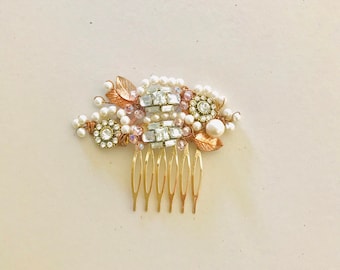 Art Deco Hair Comb | Party Hair Comb | Rose Gold Wedding