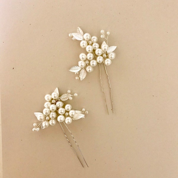 Lakshmi - Bridal Hair Pins | Bridesmaid hair pins | Pearl Hair Pins | Silver Hair Pins | Gold Pins Dramatic Hair Pins -26