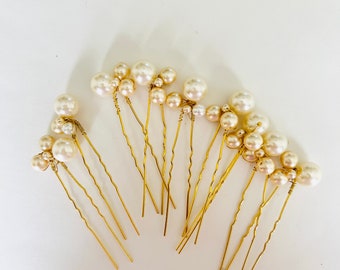 Épingles à cheveux en perles - Perles crème et ivoire | Épingles à cheveux de mariée | épingles à cheveux bulles | Épingles à cheveux de fête | Demoiselle d'honneur | mariage moderne - 11 C