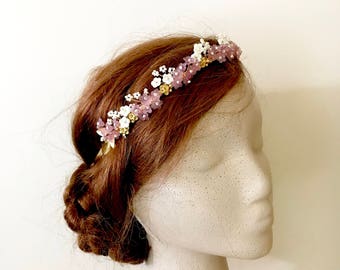 Lilac Tiara | Bridal Headband  | Spring Wedding | Summer Flowers