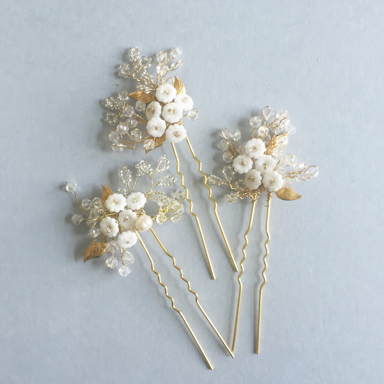 Baby's Breath Hair Pins Bridal Hair Pins Botanical Hair Etsy