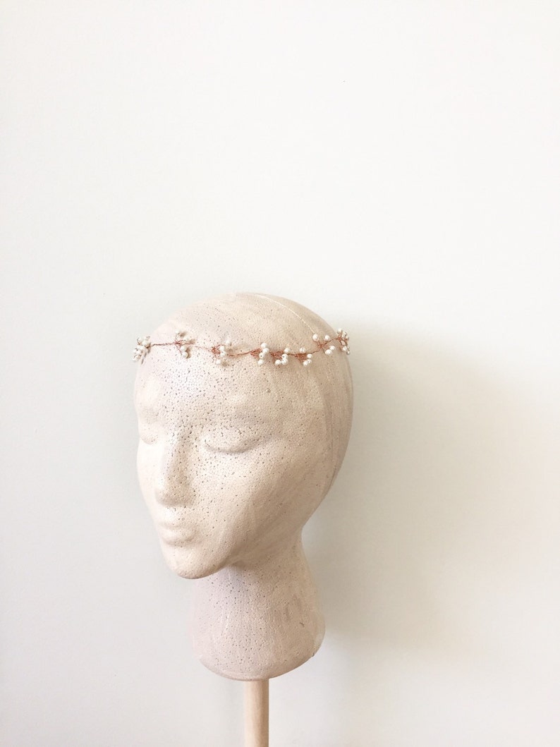 Gold Hair Vine Copper Pearl Hair Vine Bridal Hair vine Rose Gold Hair vine Bridesmaid Gift Menaka