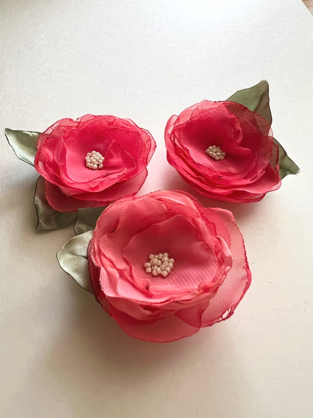 Watermelon Garden Roses Hair Clips Backyard Wedding Flower - Etsy