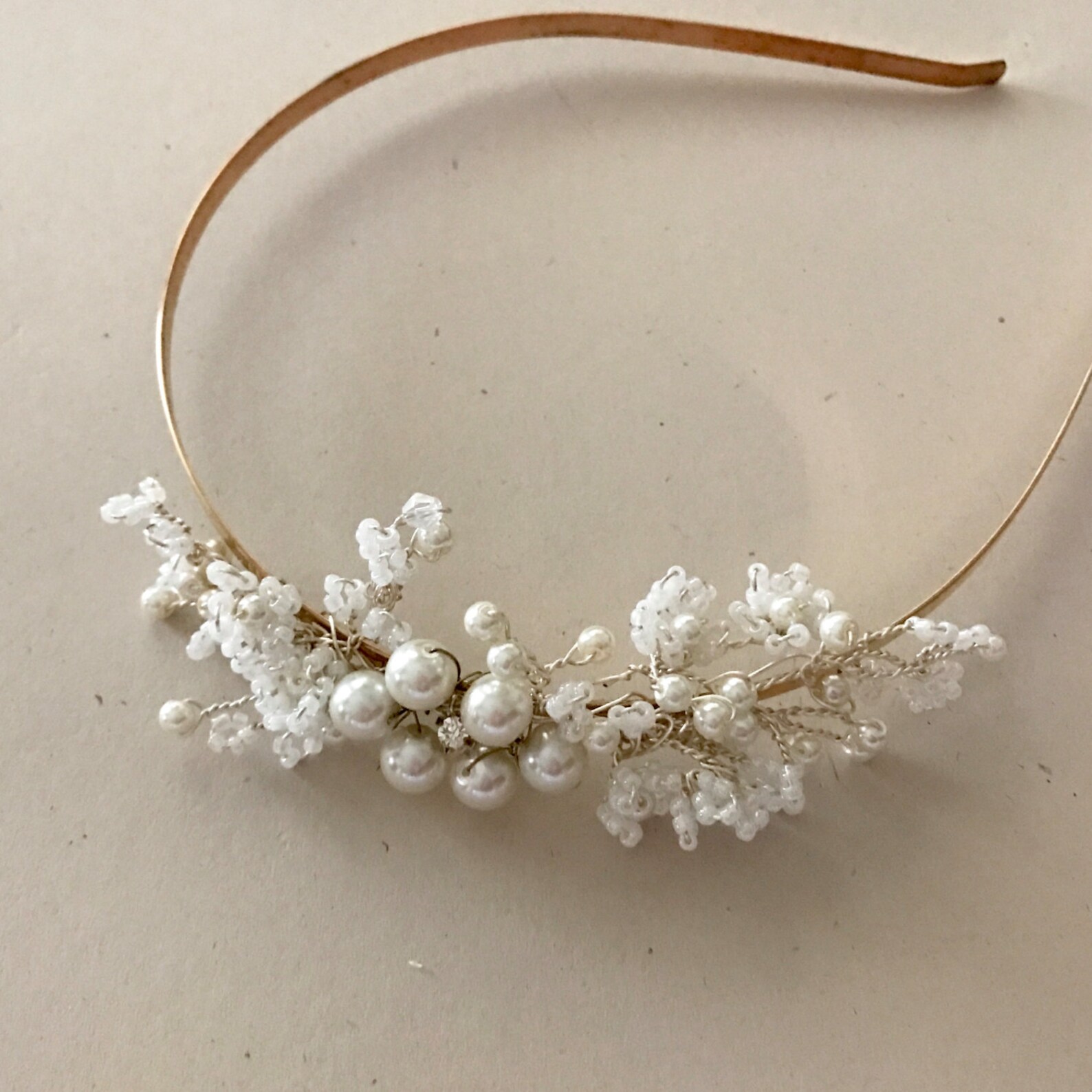 White Flowers Headband Bridal Headband Pearl headband Etsy