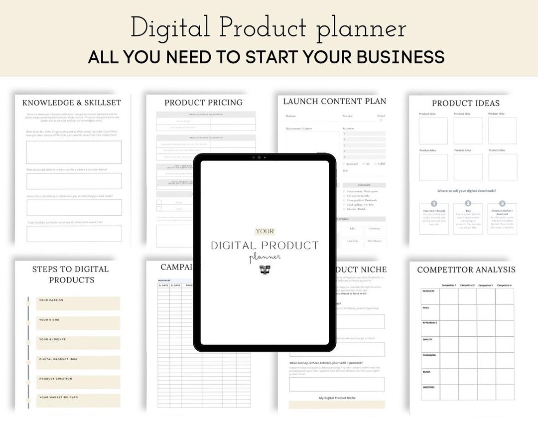 Digital Product Planner, Printable Business Planner, Etsy Seller ...