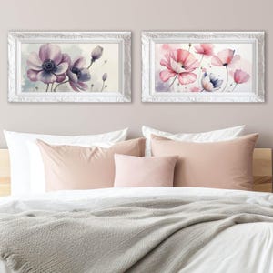 Stampa su tela quadro su tela telaio blu botanica fiore pianta digital art 130 bagno cucina camera da letto salone corridoio 40 x 30 cm | Leroy Merlin