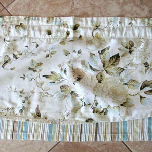 cotton WAVERLY valance-curtain, floral, striped, scalloped, vintage