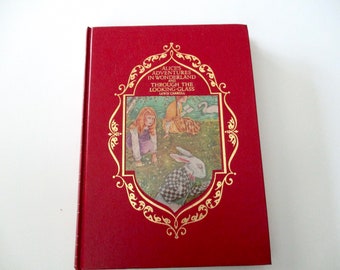 80s vintage book-ALICE In Wonderland and Through the LOOKING GLASS, Lewis Carroll, illustrated by Julia Christie